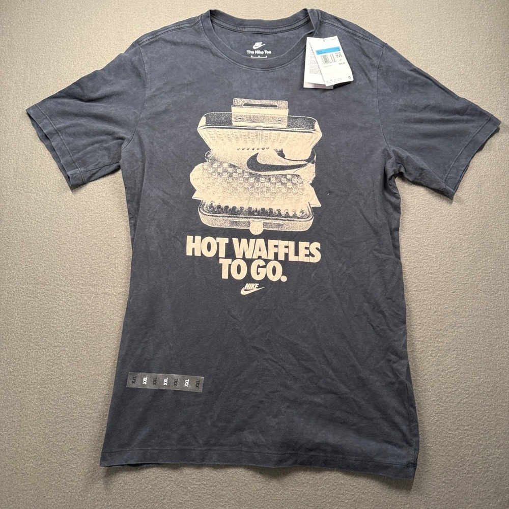 Nike Graphic T-Shirt Mens M Black Hot Waffles To Go HV9803-010